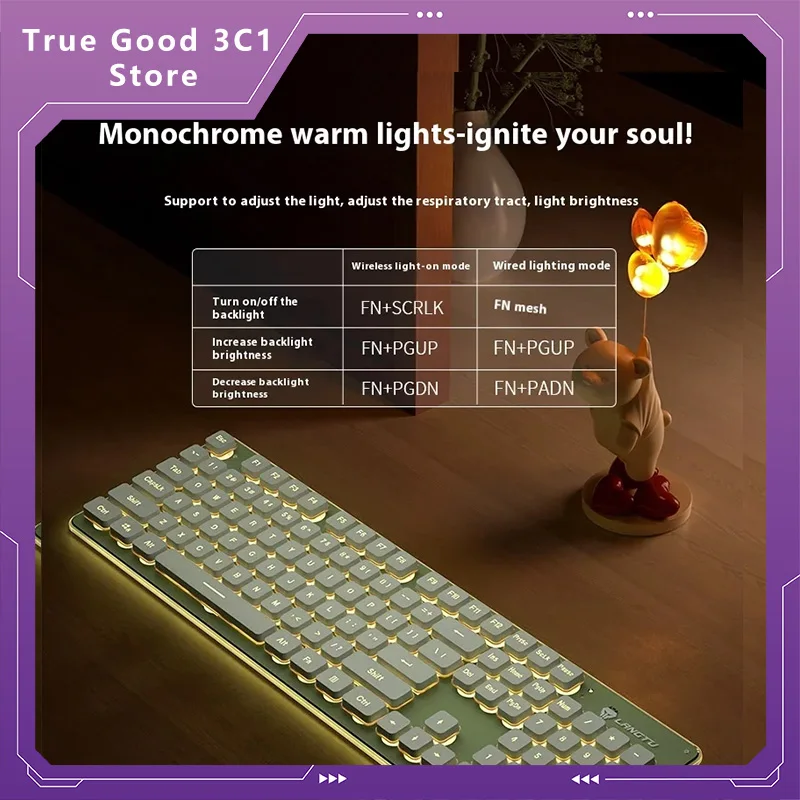 L1 Mechanical Touch Silent Wireless Keyboard Desktop Laptop Game Office Backlit Wired Keyboard Computer Peripherals