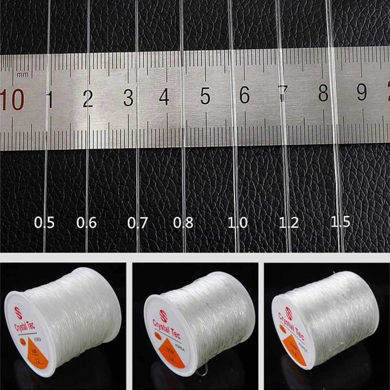 100 m/Rulo Elastik Kristal Boncuk Konu Takı Yapımı DIY Boncuk Kordonlar Bileklik Bilezik Kolye Elastik Konu 0.5-1mm