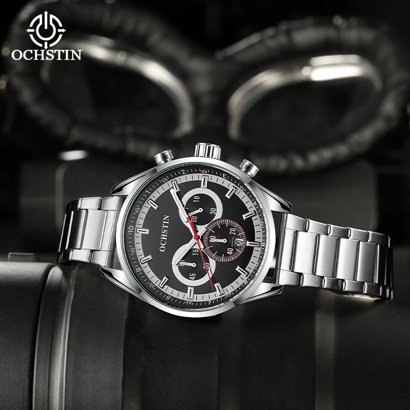 OCHSTIN Man Calendar Multifunctional Quartz Movement Watches Men's Magnetic Buckle Tape Clock Male Waterproof Fashion Wrist