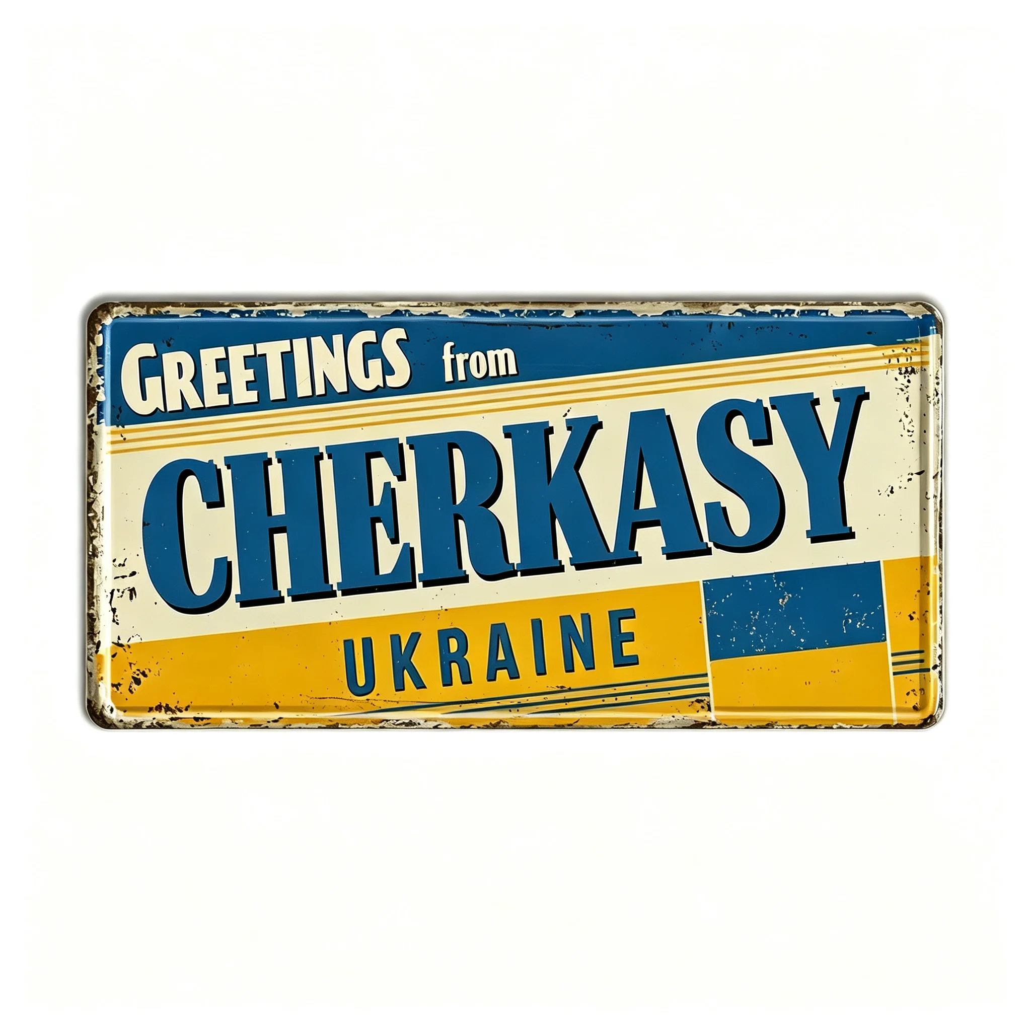 Vintage Ukraine City Greetings License Plate 15x30cm Aluminum Metal Sign Retro Distressed Wall Plaque for Home Bar Garage Travel