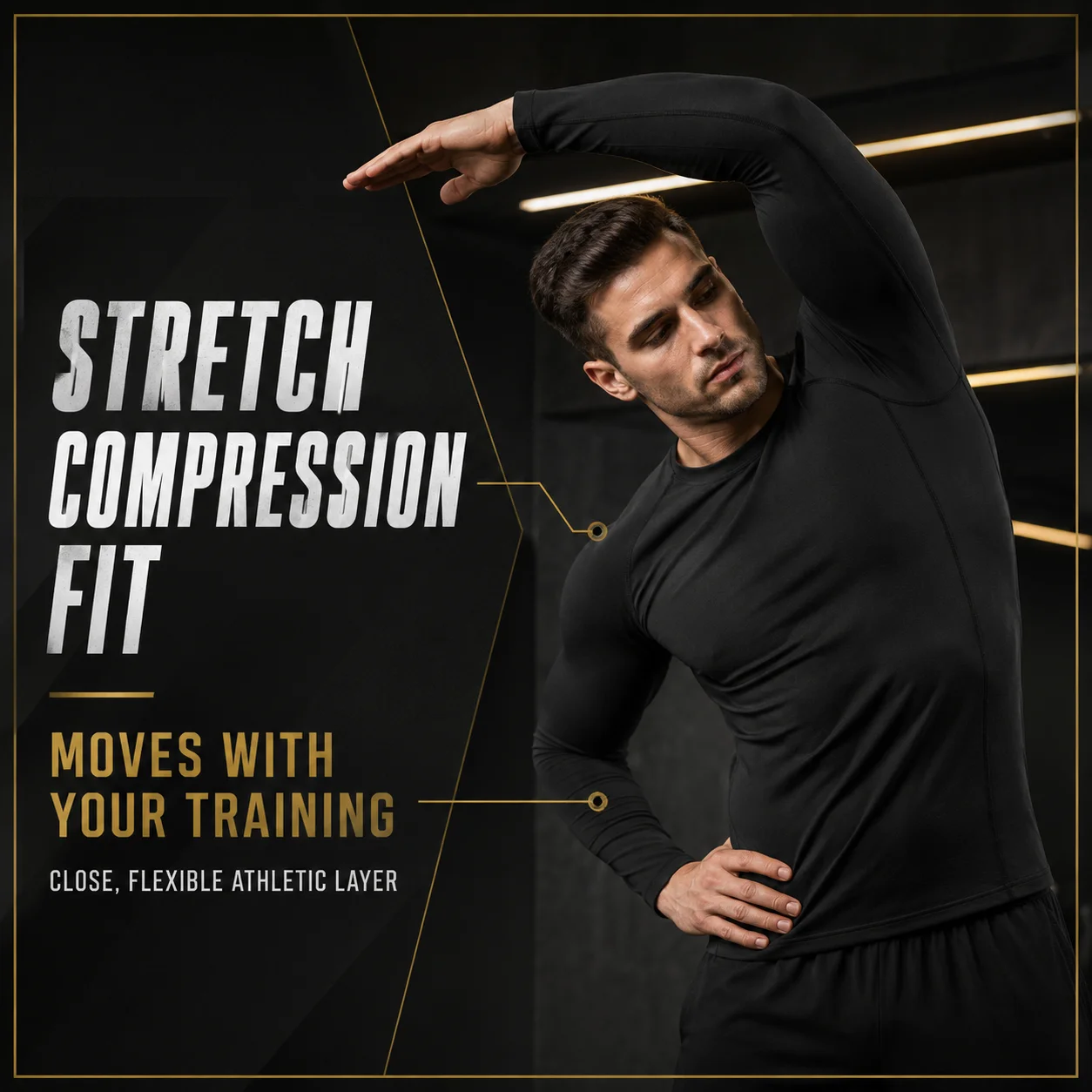Men's Thermal Compression Shirt Fleece Lined Long Sleeve Stretch Baselayer Cold Weather Running Gym Training Athletic Top Sports