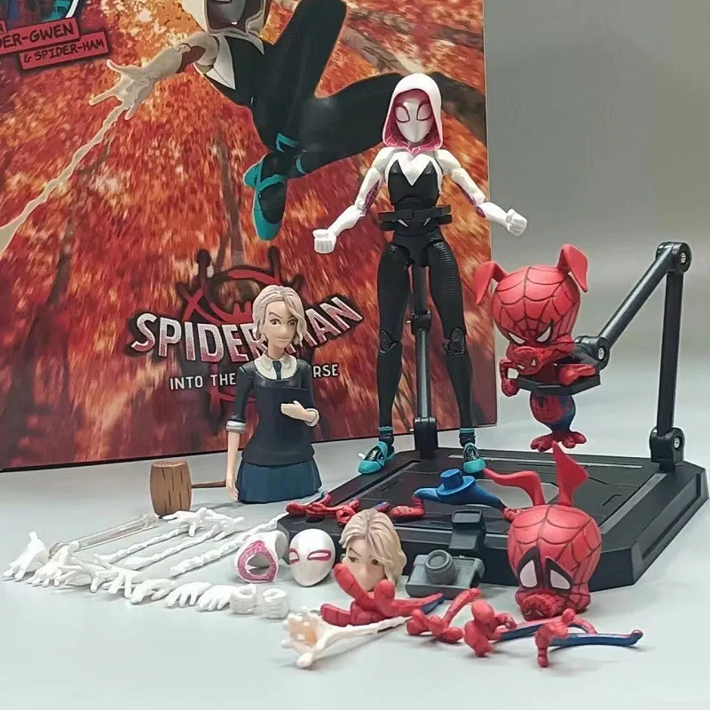 

15cm Marvel Comics Movie Figures Movable Spider Gwen Spiderwoman Action Figure Statue Model Doll Collection Toys Gifts