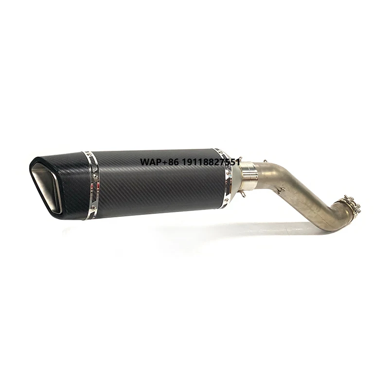 2021+ Slip on Exhaust Motorcycle Racing Exhaust for Bike Tuono V4 2021 Titanium Middle Link Pipe+Carbon Fiber