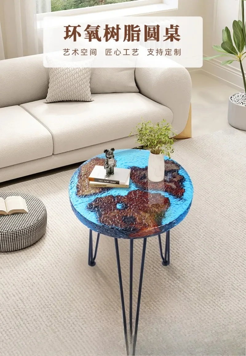 Tree Tumor Marine Solid Wood Epoxy Quicksand Table
