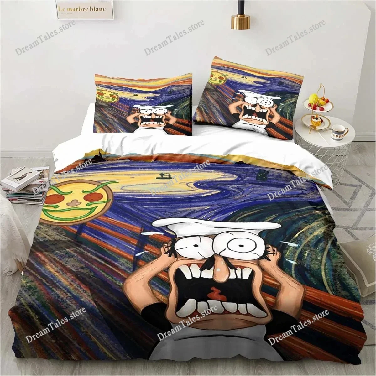 

Game Pizza Tower Printed Bedding Set Duvet Cover Bed Set Quilt Cover Pillowcase Comforter King Queen Size Boys Adult Bedding Set