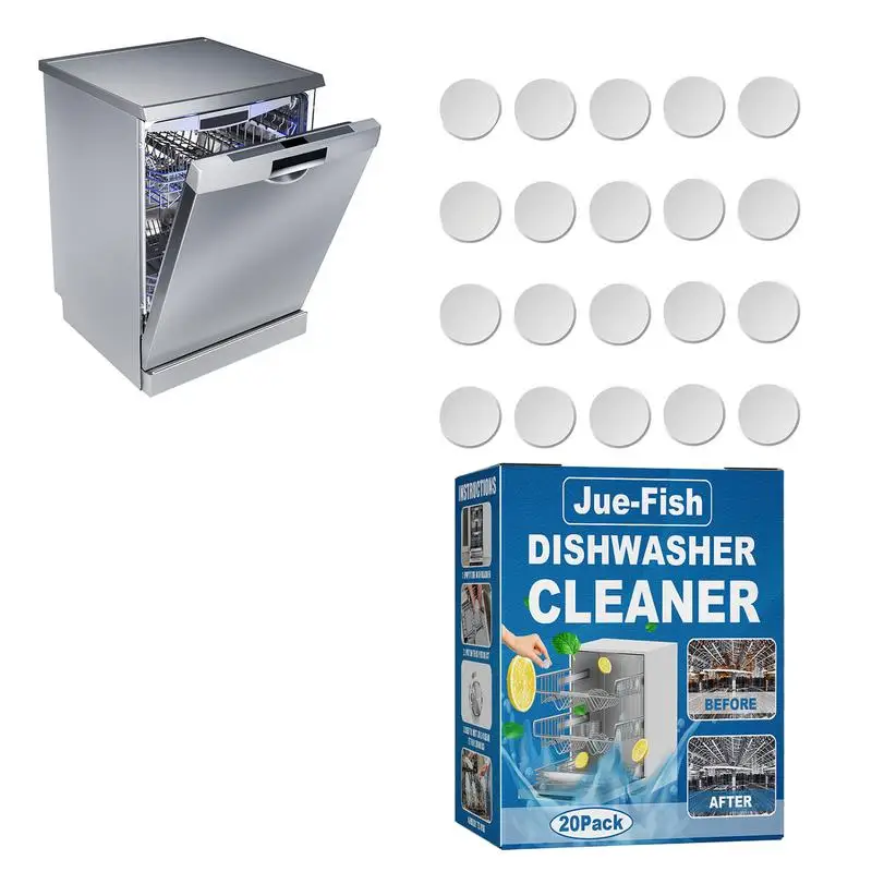 20 Pack Dishwasher Cleaner Deodorizer Dishwasher Detergent tablets Remove Limescale Integrated Premium Power kitchen supplies