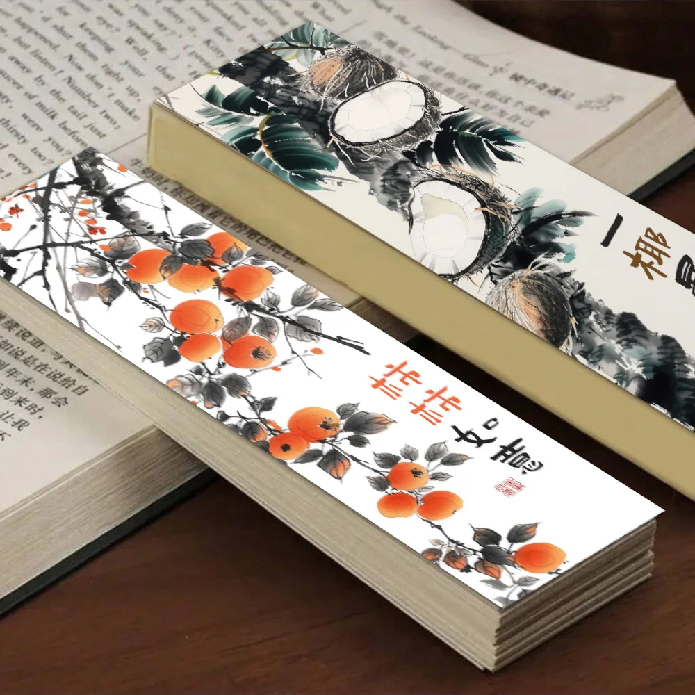 30PCS Persimmon Ruyi Ancient Style Creative Bookmark Student Reader Page Tag Library Office Page Book Club Tag