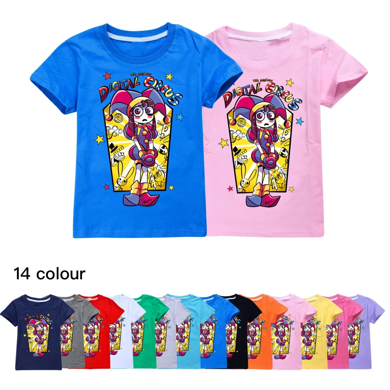 The Amazing Digital New 2024 Fashion Style Girls Tops T-Shirts Summer Cartoon Short Sleeve T-Shirts Cotton Kids Clothes2873