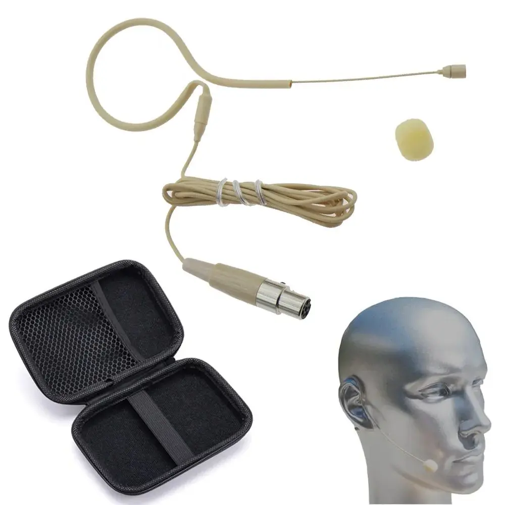 MX153 SKin One Ear Hanging Hook Microphone For Shure UR1 BLX SVX ULX SLX UR4D UR4S U1 Headset Wirelss BodyPack with Zipper Case