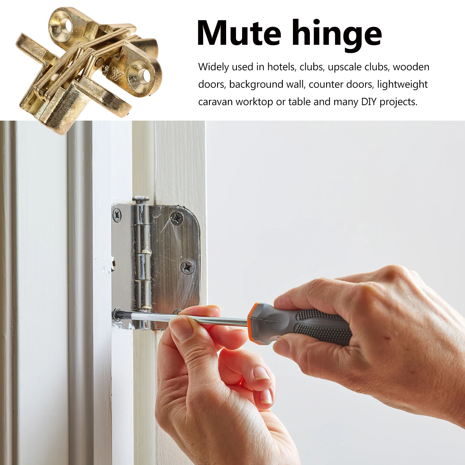 

2pcs Zinc Alloy Hinge Noiseless Hidden Foldable Thicken Cross Concealed Cabinet Hinges for Cabinets Door Smooth Anti