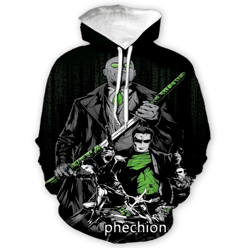 

phechion New Fashion Men/Women The Matrix 3D Print Long Sleeve Hoodie Casual Sweatshirt Hoodies Men Sport Pullover A88