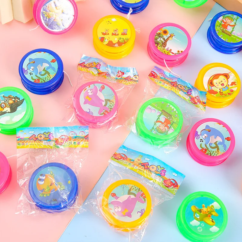 Children\'s Cute Yo-yo Plastic Cartoon Animal Yo-yo Fancy Swing Yoyo Ball Classic Nostalgic Educational Toy Style Random Yo-yo