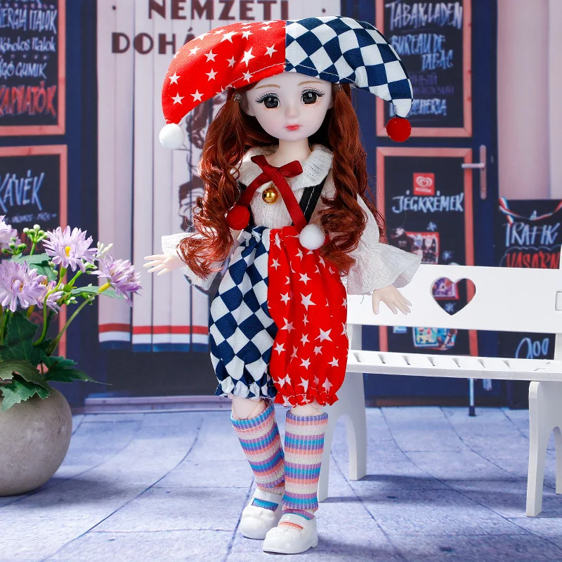 30CM Movable Joint Doll Girl Dress Up DIY Toys Cute Safety Baby Doll Babies Toddler Princess Beautiful 3D Makeup Dollhouse Dolls