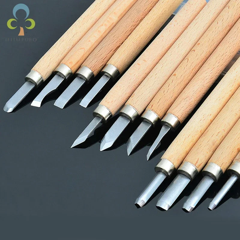 

12pcs/8pcs/6pc profession Wood Carving Chisels Knife For Basic Wood Cut DIY Tools and Detailed Woodworking Gouges Hand Tools YJN