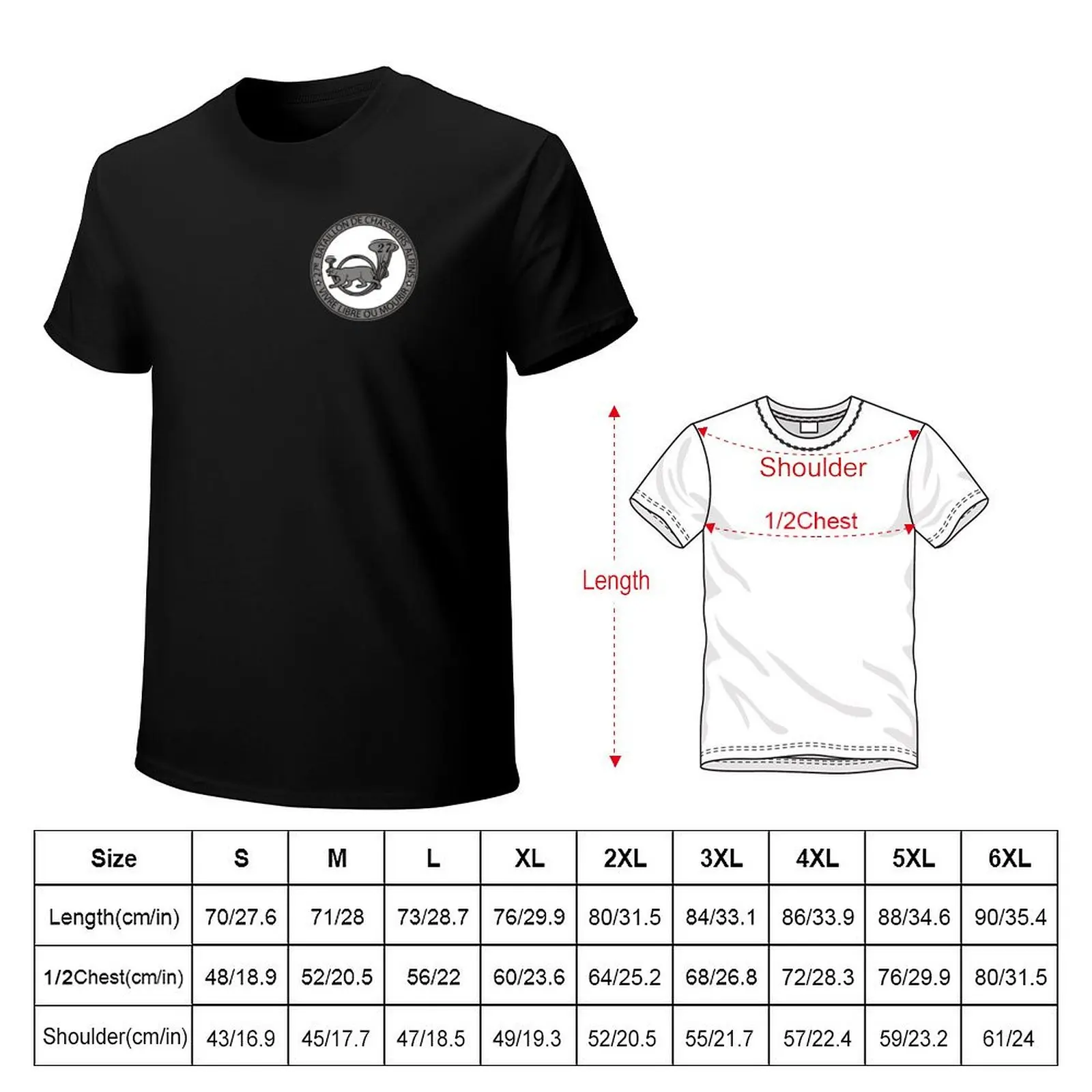 27th Battalion of Chasseurs Alpins T-Shirt Casual Simple Design Short Sleeve Shirt