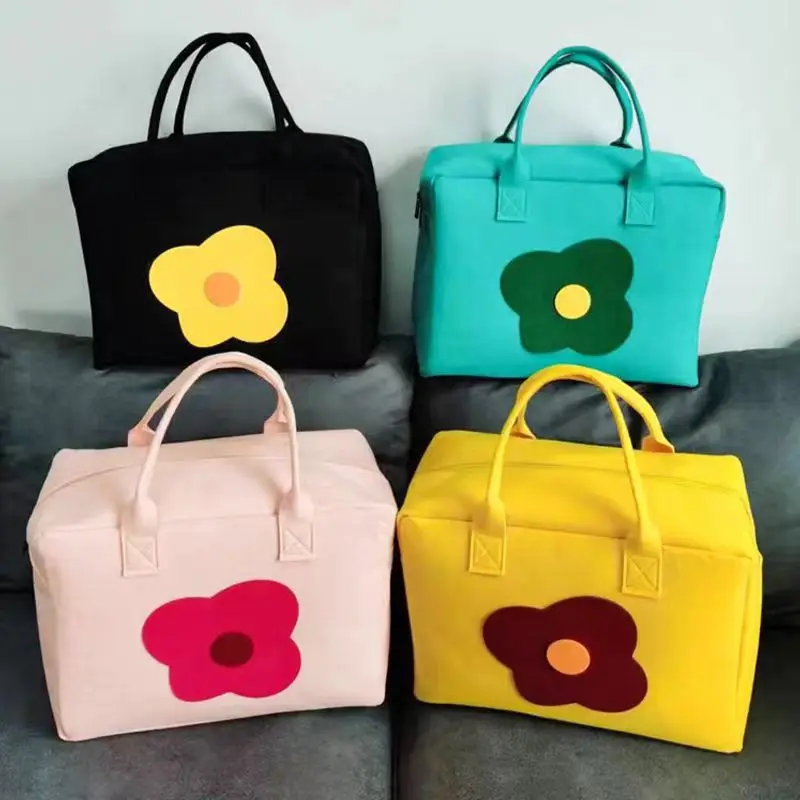

Adorable Girls' Felt Storage Bag with Handle And Rod Kindergarten Backpack Student Organizer Large Size Children's Clothing