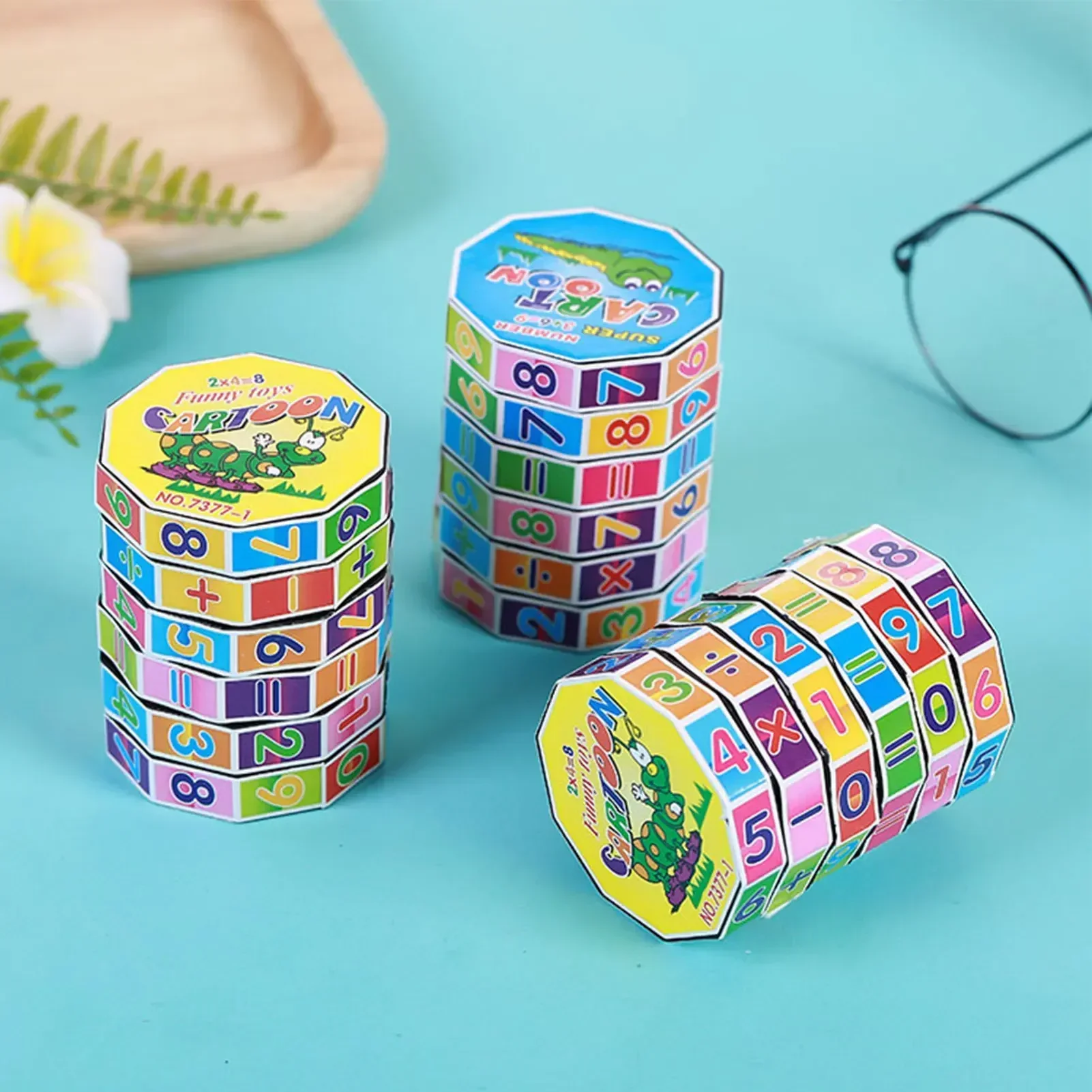 1pcs เด็ก Montessori ของเล่นคณิตศาสตร์ตัวเลข Magic Cube ของเล่นปริศนาเกมการเรียนรู้การศึกษาสนุกคํานวณเกมคณิตศาสตร์