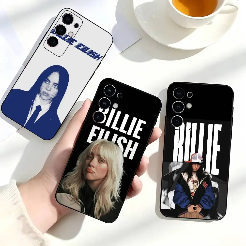 Grunge Art Gift Billie Eilish Phone Case Black Silicone Soft For Samsung S25,S24,S21,S22,S23,S30,Ultra,S20,Plus,Fe,Lite