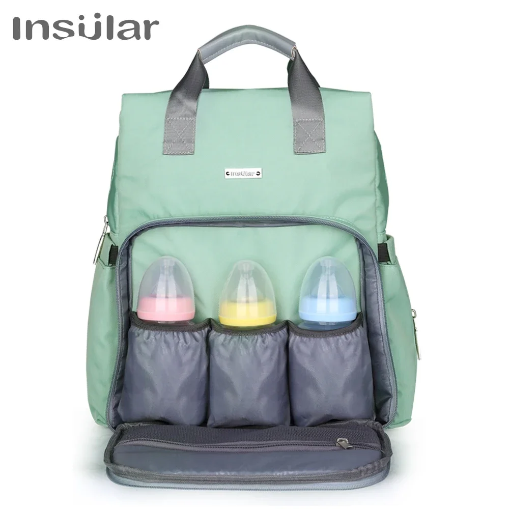 Insular Fashion Mummy Maternity Nappy Bag Large Capacity Baby Stroller Bag Travel Backpack Designer Nursing Bag For Baby Care