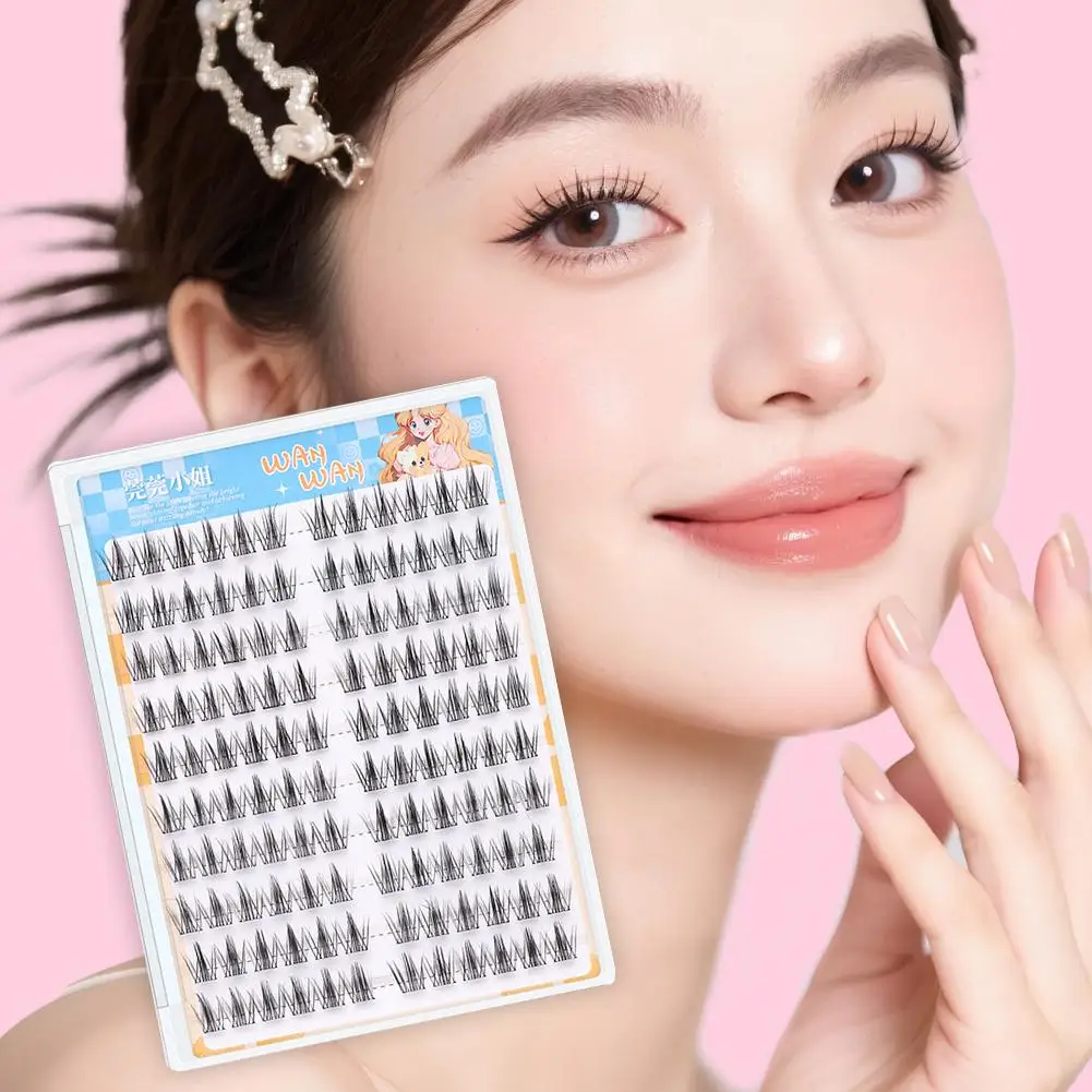 접착제가 없는 인조 속눈썹 단일 클러스터 10-12MM C-컬링 초보자를 위한 천연 자체 접착 인조 속눈썹 메이크업 도구 R4N3