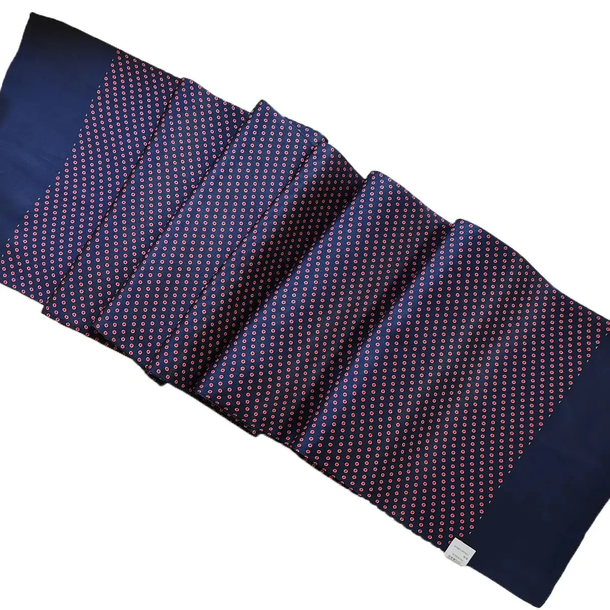 Men's 100% Mulberry Silk Scarf  Polka Dot Double Layer Long Neckerchief  Blue  Red