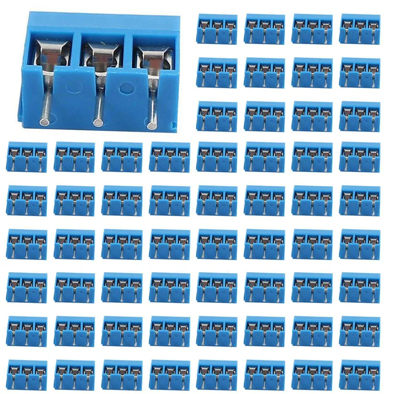 

ABRE-400PCS Blue ABS KF301-3P 5.08Mm 3 Pin Connect Terminal Screw Terminal Connector