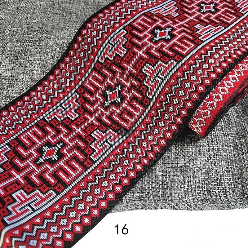 1M Embroidery Ethnic Jacquard Webbing Woven Tape Lace Ribbon Trim Width 10cm Tribal Boho DIY Garment Bag Accessories