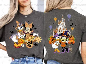 米妮與黛西萬聖節女孩之旅驚悚季節不給糖就搗蛋T卹 男女短袖休閒T卹上衣 10 最佳銷售 黛西迪士尼 - №4