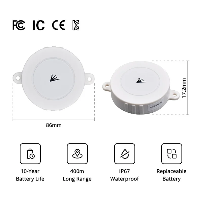 Feasycom FSC-BP104D BLE 5.1 Programmable 10 Years Long Battery Life Dialog DA14531 iBeacon Eddystone IoT 400m Bluetooth Beacon