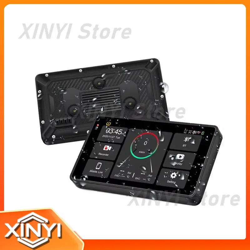 for 5 Inch Carplay Wi Fi Motorcycle Dashcam With IPS Touch Screen Dual Lens 2K Resolution DVR