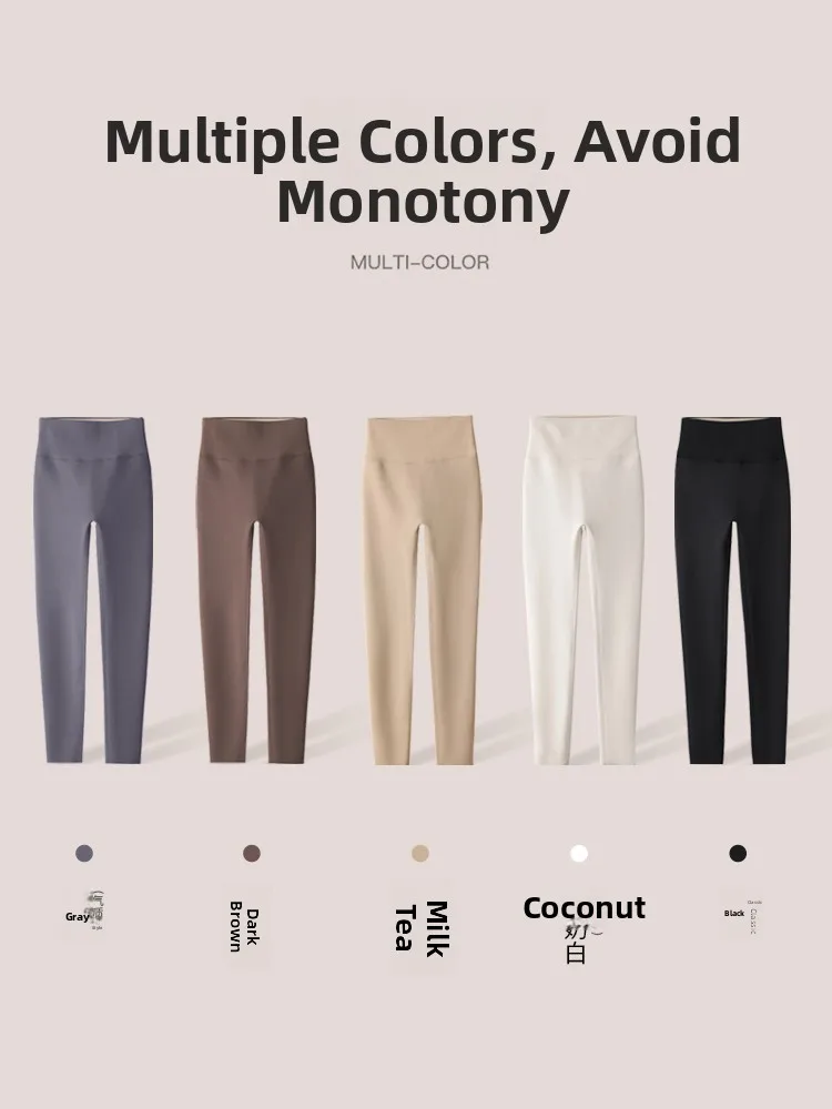 Calças femininas de cintura alta com forro de fce, calças de ioga de pele de arca, leggings de emagrecimento, calças quentes de inverno de alta elasticidade