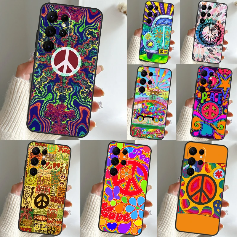 Hippy Hippie Psychedelic Art Peace Case For Samsung Galaxy S22 S23 Plus S21 S23 Ultra S20 FE S8 S9 S10 Note 10 20 Ultra Coque