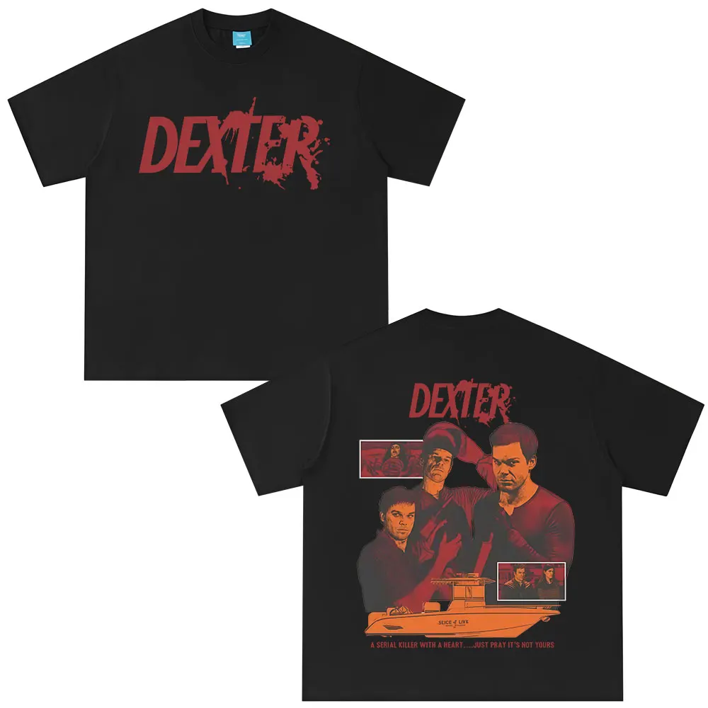 TV Play Dexter Morgan Graphic T-shirts Men Women Clothing Casual Cotton Short Sleeves Oversized T Shirts Fashion Vintage T-shirt
