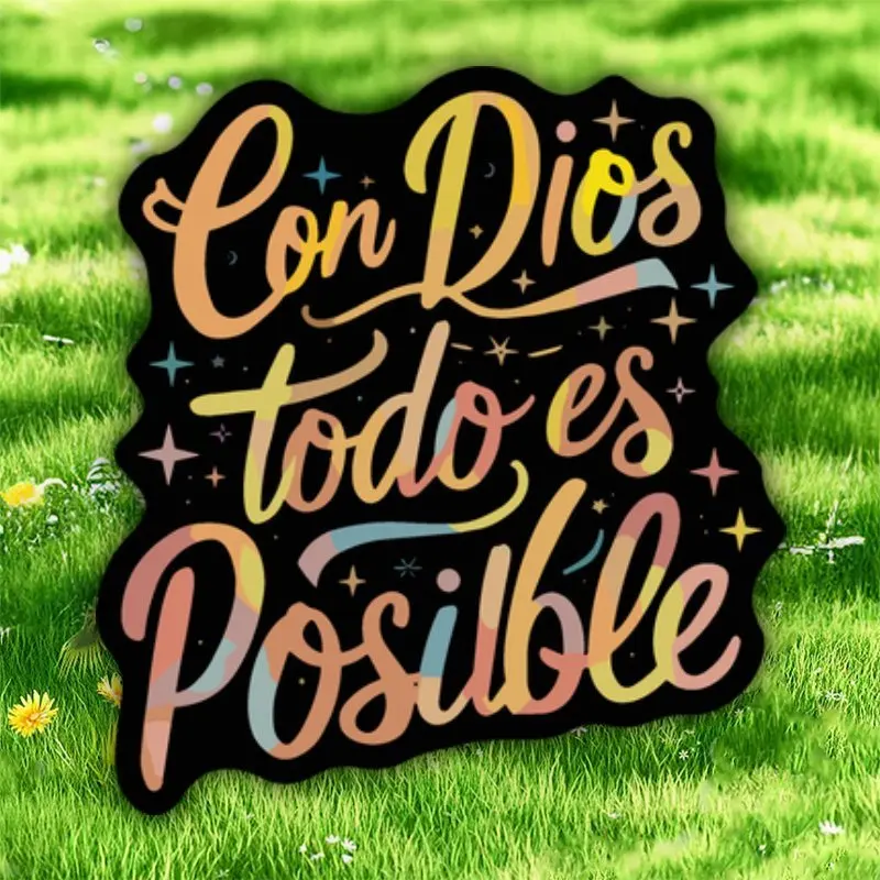 

Inspirational Hope Faith Scripture Sticker, Spanish Bible Verse Floral Decal for Cars, Laptops, Motorcycles