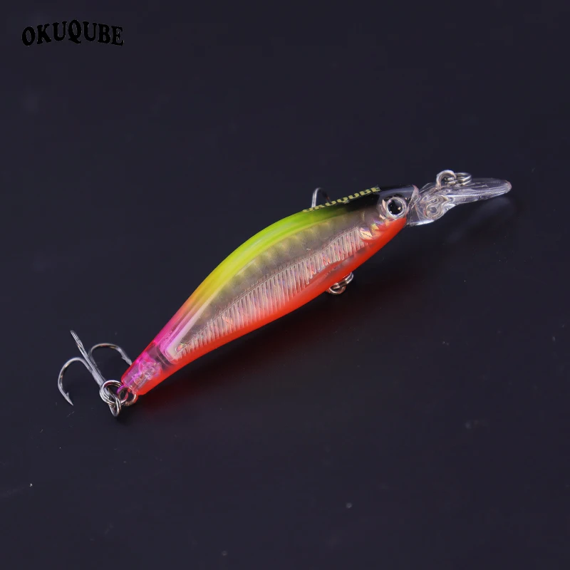 8cm 6.5g MINNOW Fishing Lure Laser Coating Built-in Beads Treble Hooks Lure Lifelike Artificial Hard Bait For Fishing Bass Perch