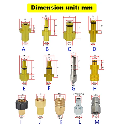 Imagen 2 del producto Boquilla de espuma con adaptador de Metal, generador de espuma, pistola de espuma, lavadora de alta presión, espuma de jabón para Nilfisk Karcher Huter Elitech Lavor