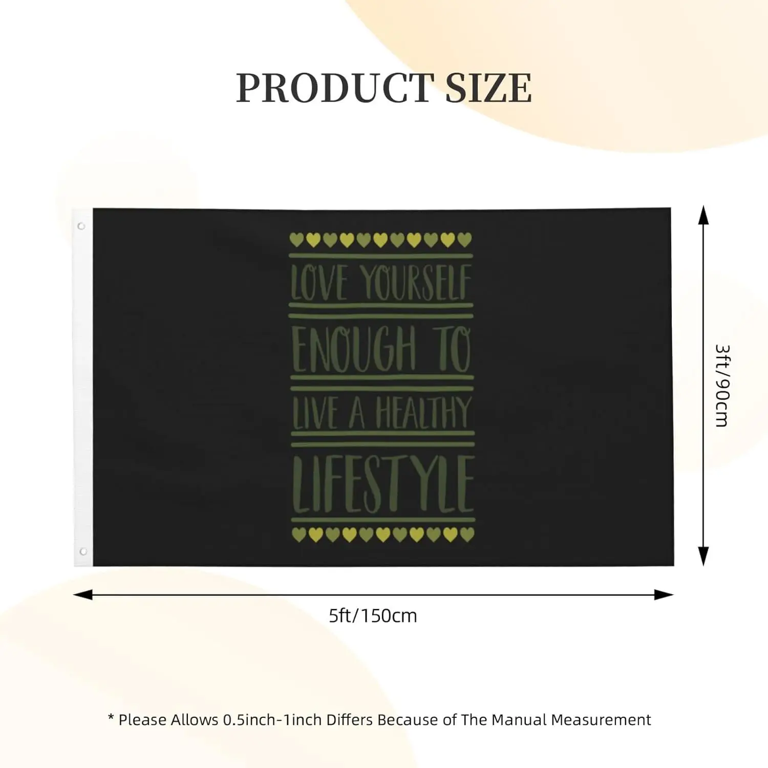 Flagicts 100% Polyester Love Yourself Enough To Live A Healthy Lifestyle Flags