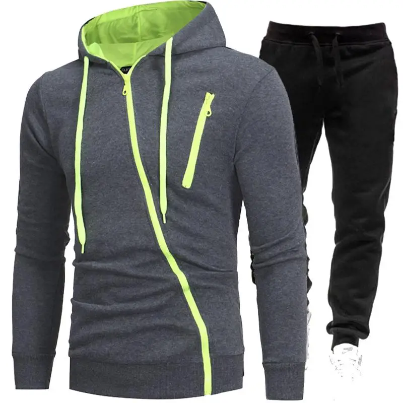 Male Hoodie+Pants 2Pcs Jogging Sports Suit Casual Tracksuit Men Hooded Sweatshirt Outfit Spring Autumn Mens Sets Sportswear