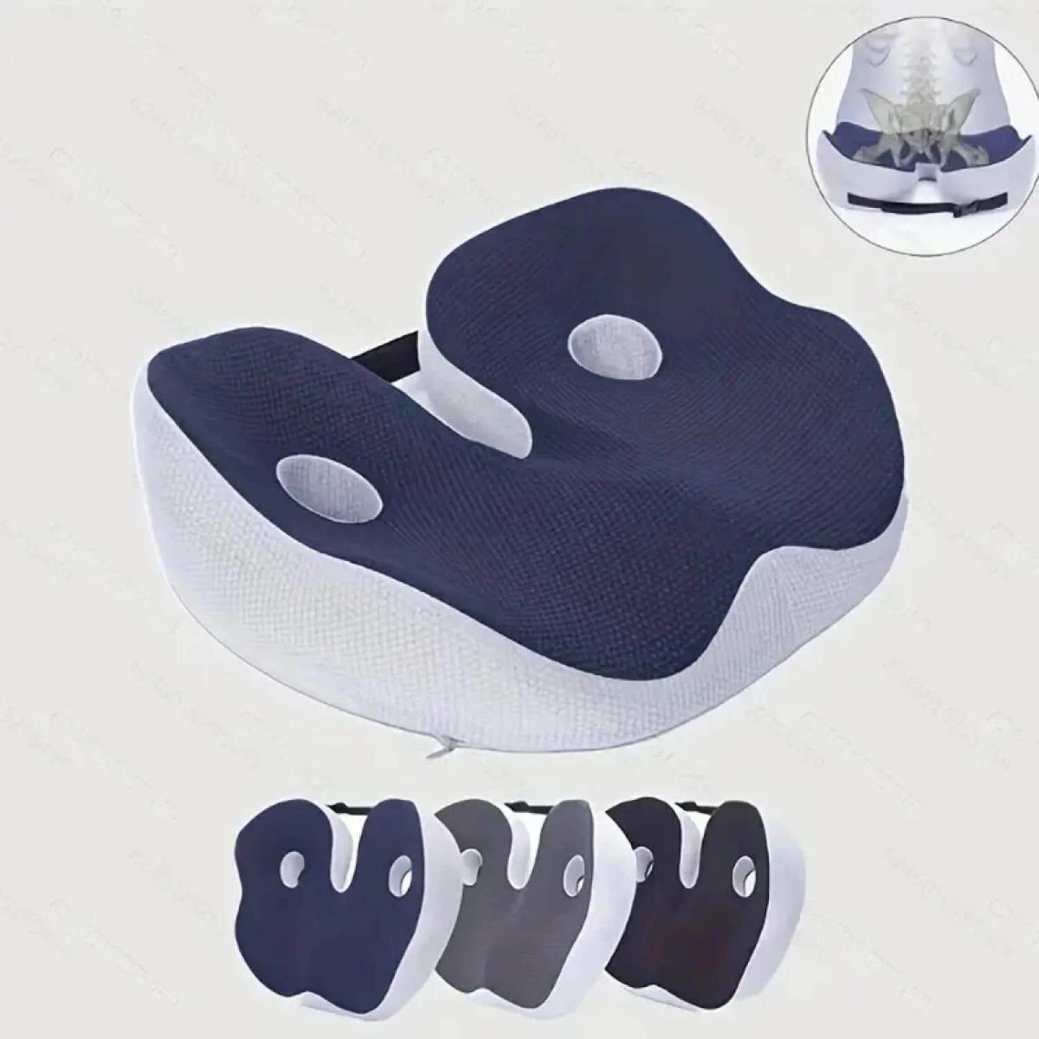 1 Piece Memory Foam Seat Cushion To Reduce Chair Office Fatigue On Hips, Lower Back, Back Of Legs, Ischial Tuberosities