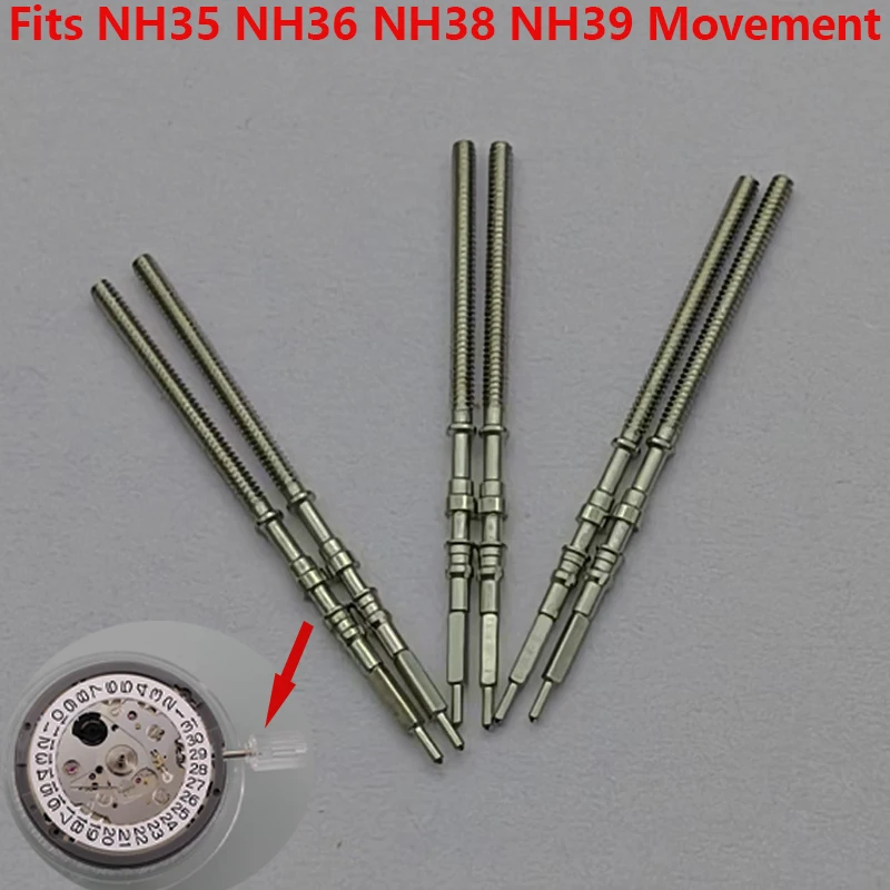 2/4PCS NH35 Cases Watch Replacement Stem Crown Kit Fits NH35 NH36 NH38 NH39 Movement Replacement Crown Stem Spare Parts