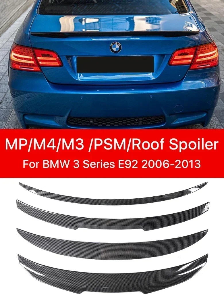 

New! M3 Carbon Fiber Rear Bumper Lip Trunk Roof Spoiler MP M4 PSM Style Wing Tail Kit for BMW 3 Series E92 Coupe 2006 -2013 Blac