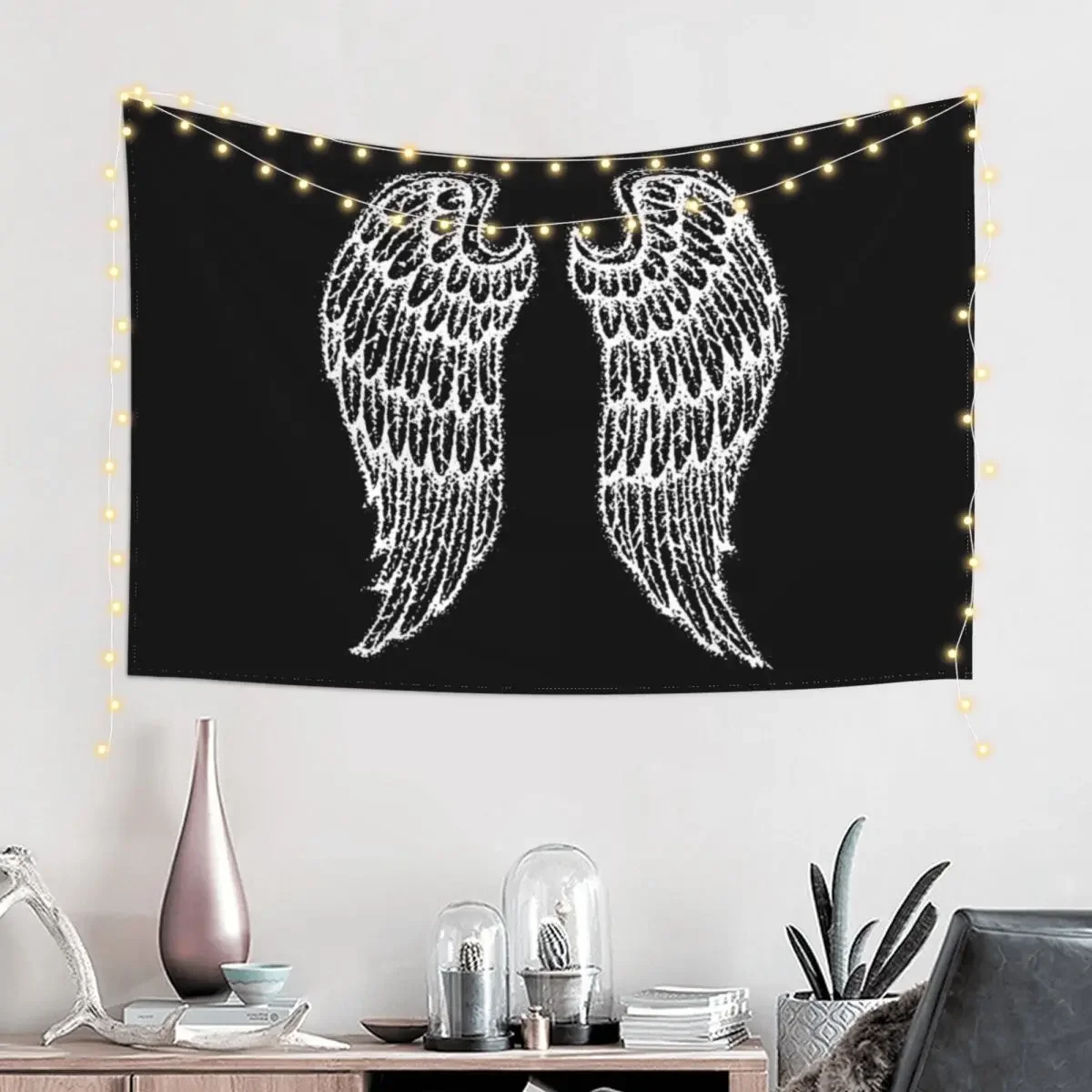 Angel Wings Dotwork Tapestry Decoration For Home Bedrooms Decor Room Design Cute Room Decor Tapestry