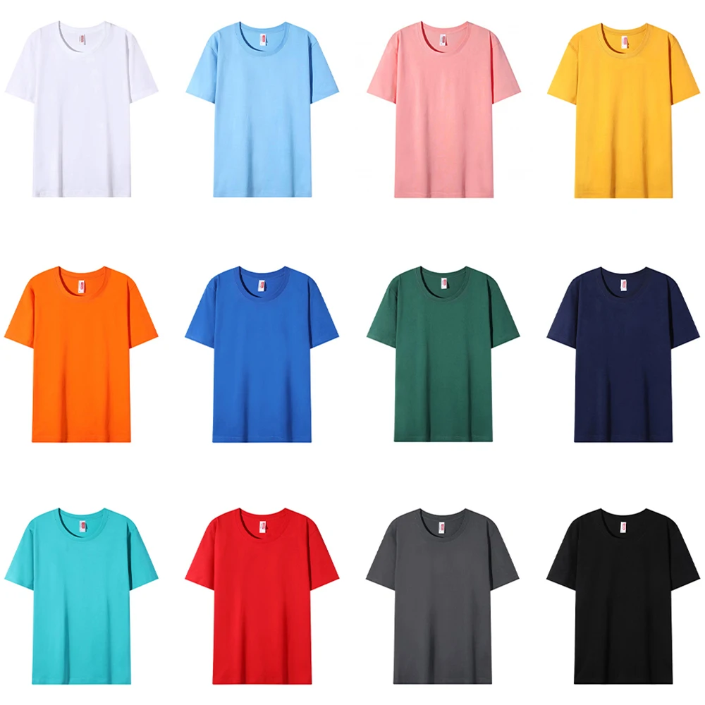 Plain Round Neck T Shirt 100% Cotton Summer Men Tshirts Wholesale Short Sleeve Premium T-shirt Unisex Playeras De Hombre Algodon