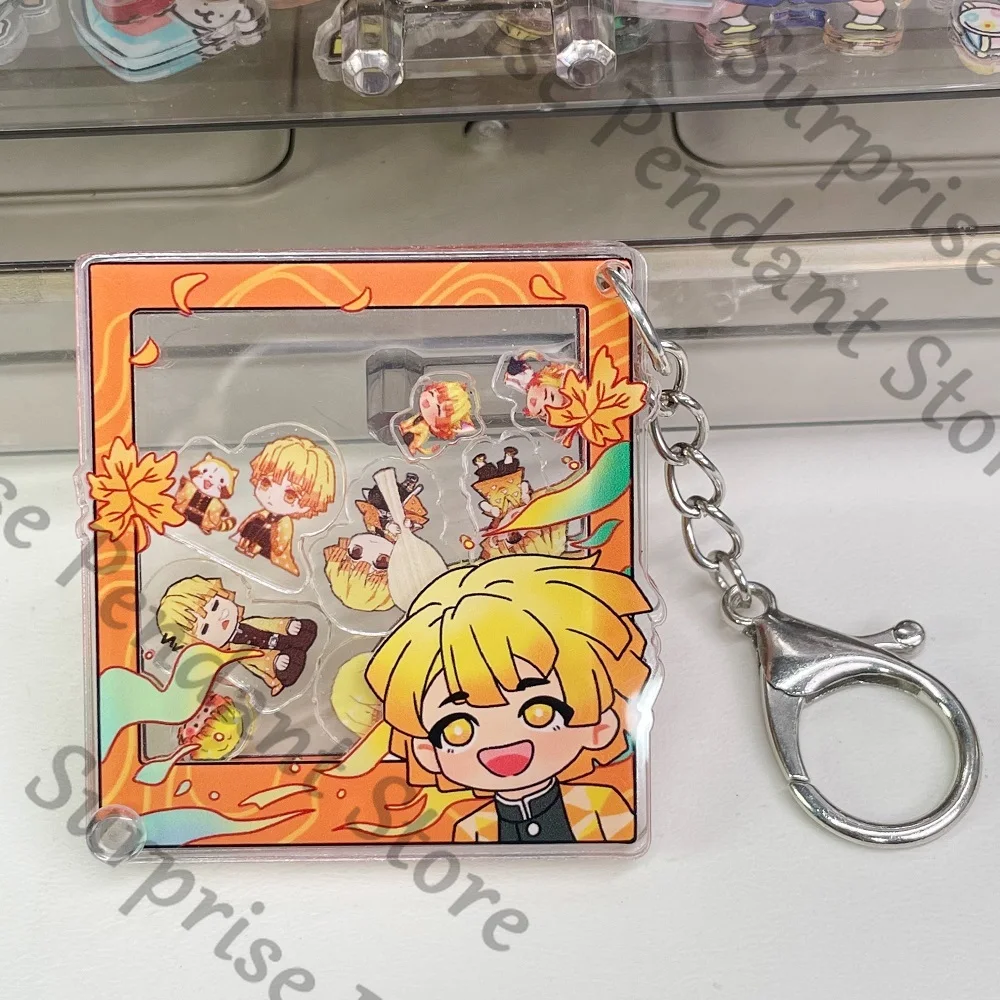 Demon Slayer DIY Shake shake llavero colgante Kamado Nezuko Kochou Shinobu Rengoku Kyoujurou Agatsuma Zenitsu lindo regalo