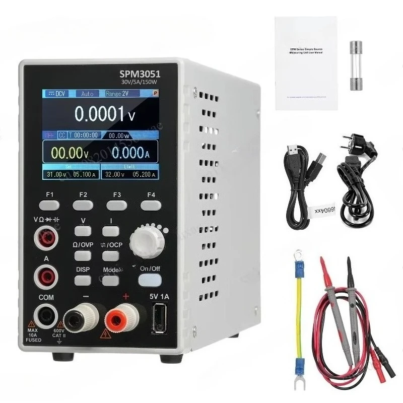 Programmable DC Power Supply, CV CC Switching Power Source with Multimeter for Maintenance