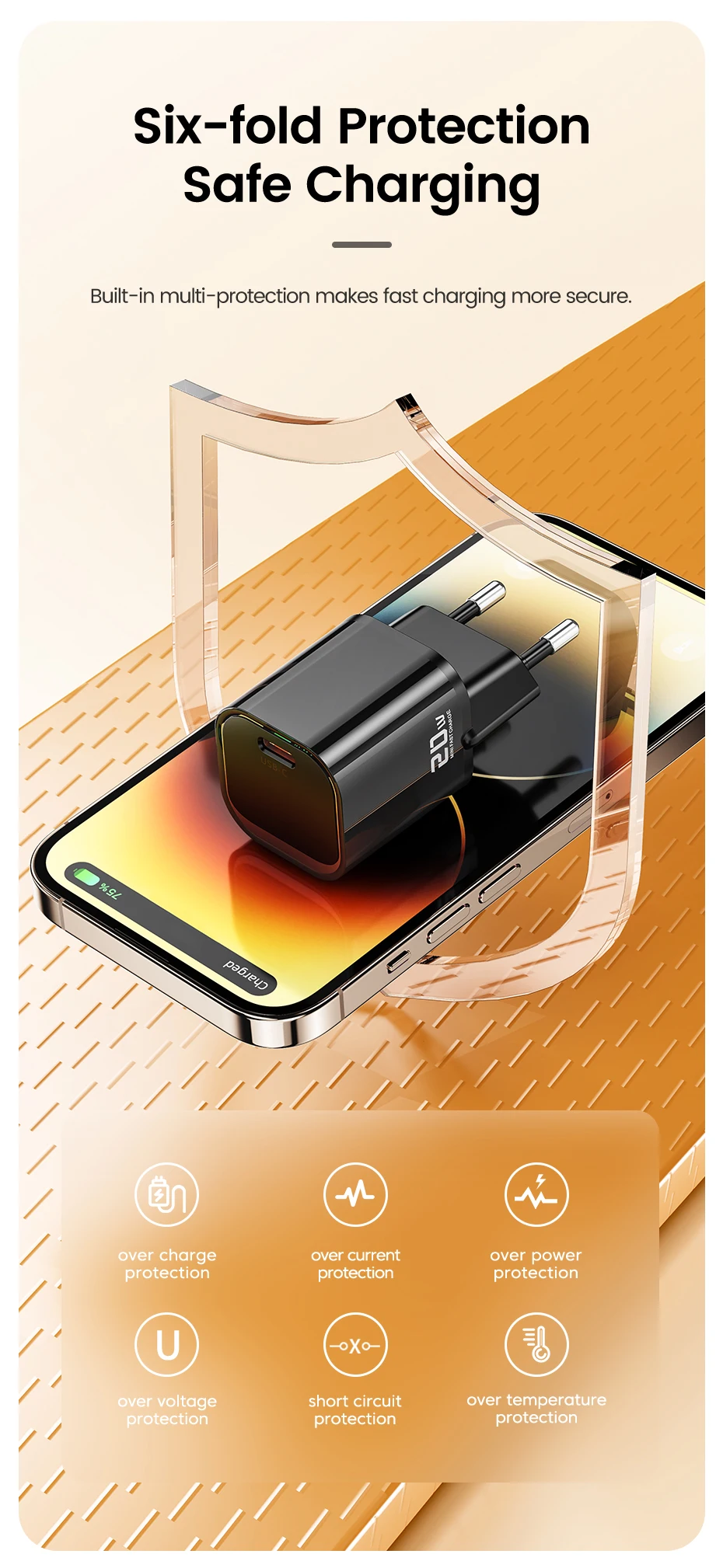 Toocki PD 20W Type C GaN Charger Fast Charging For iPhone 17 16 Pro Max Samsung Xiaomi Mini KR Plug USB-C Charger With 60W Cable