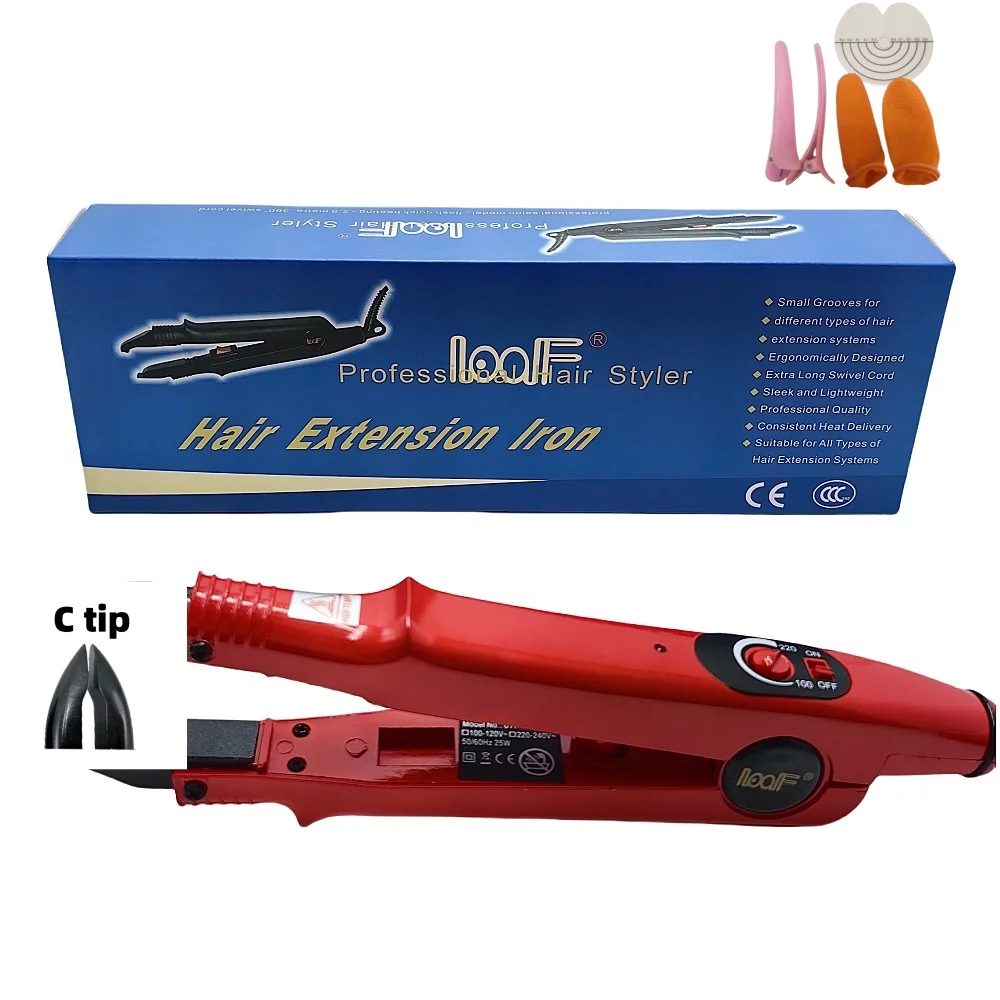 The latest 611C pointed high-temperature mini seamless hair extension tool for 2025, a professional hairdressing installation to