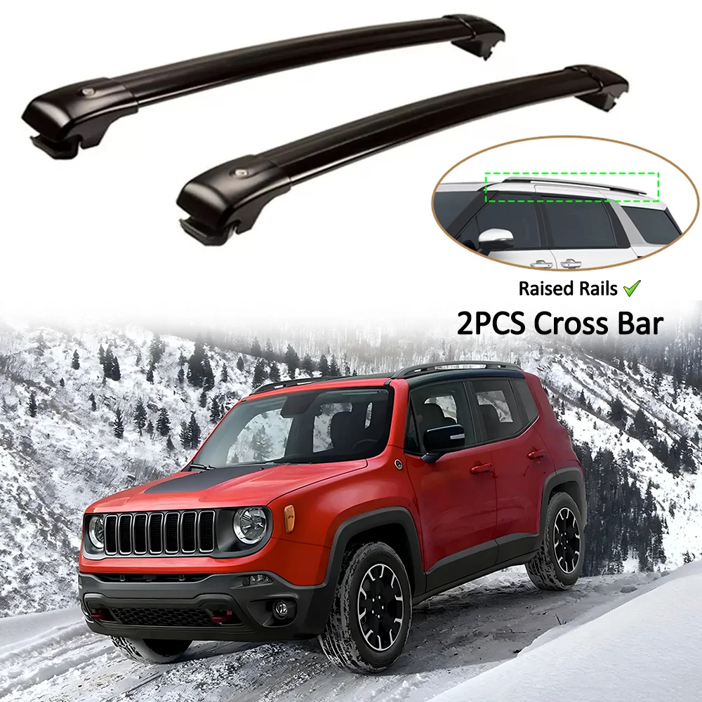 2PC Cross Bars Fits for Jeep renegade 2015-present Crossbar Luggage Carrier Roof Rack Rail Carrier Lockable Cargo Bars