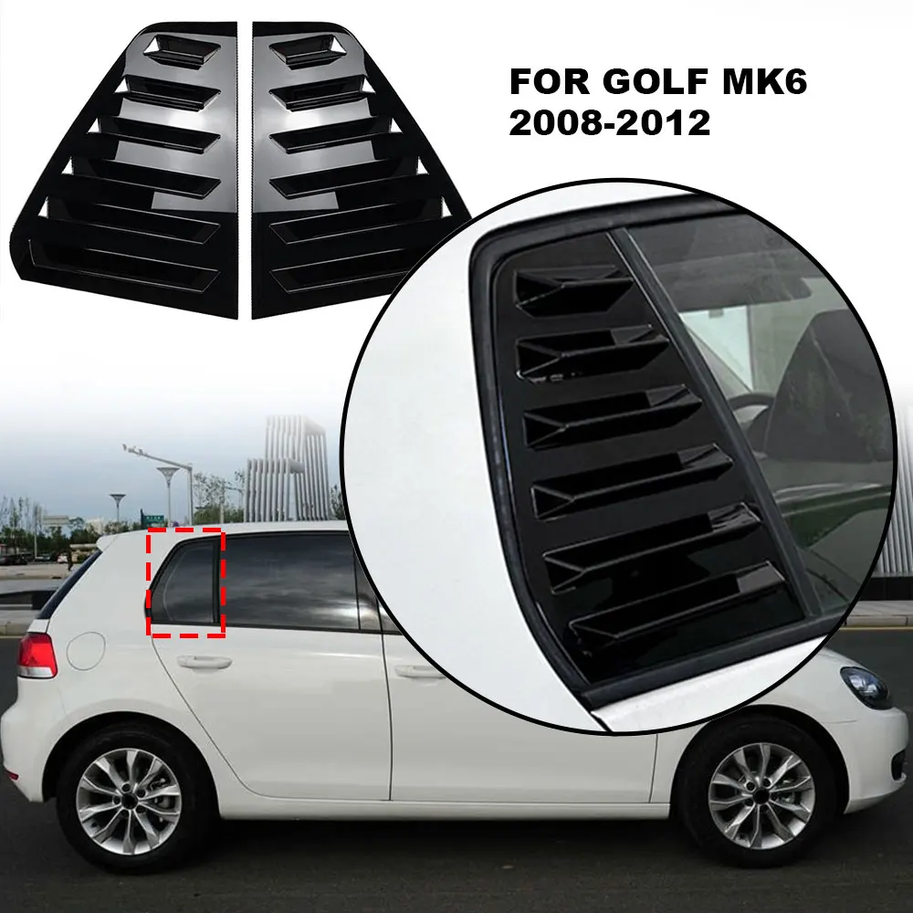 

For VW Accessories Golf 6 MK6 GTI R GTD 2008-2012 Car Rear Side Window Louver Air Vents Windshield Decoration Cover