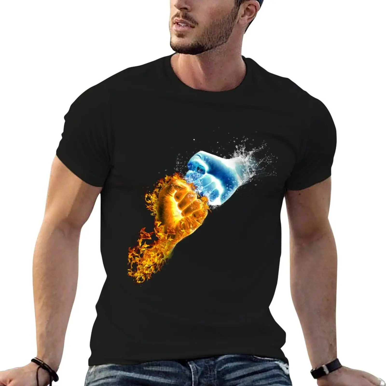 

Fire Vs Ice T-Shirt funny t shirts dark humor man t shirts cotton men t shirt cotton 100% T-shirt